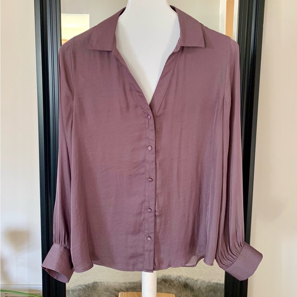 Naked Zebra Tops - Naked Zebra Button Down Satin Shirt